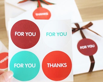 Big Round sticker seal labels - For You, Thank You