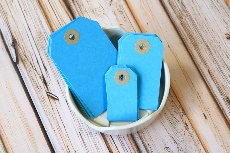 AQUAMARINE Blue Reinforced Luggage Tags