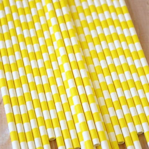 Yellow Circle Stripe Paper Straws image 2