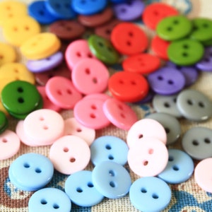 Light Blue zakka mini resin Candy Buttons 20pc Set image 5