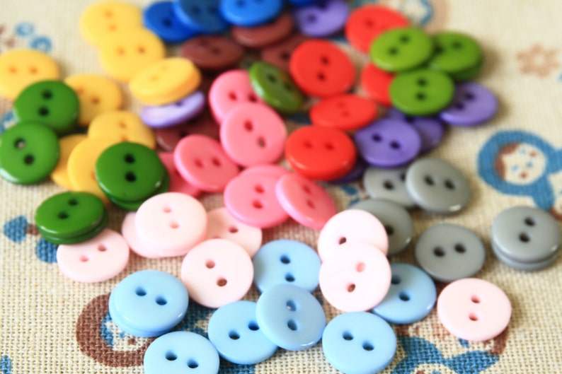 Light Blue zakka mini resin Candy Buttons 20pc Set image 5