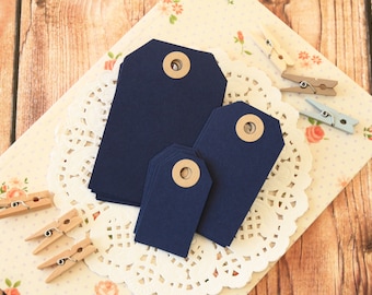 Blueberry Navy handmade reinforced colour Luggage Tags