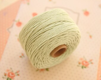 Sage Green Twisted Cotton solid colour bakers twine 80m