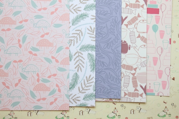 Set 02 Japanese Forest mix printed card stock 250gsm