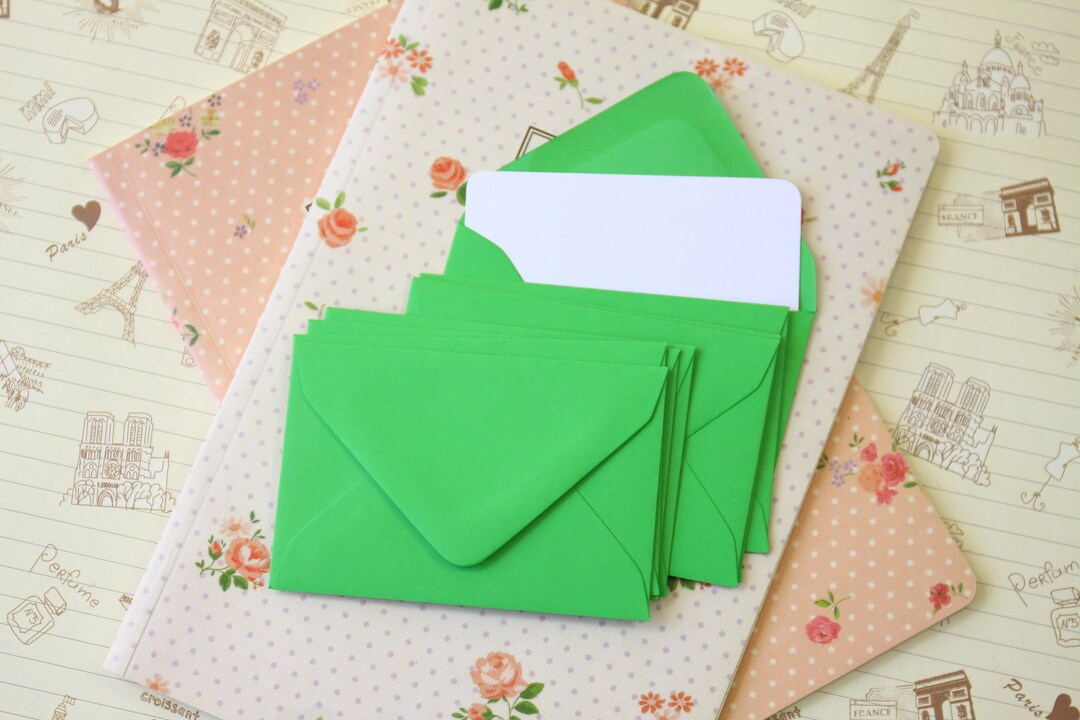 Fern Green Colour Mini Envelopes and Note Cards - Etsy