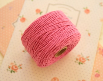 Raspberry Pink Twisted Cotton solid colour bakers twine 80m