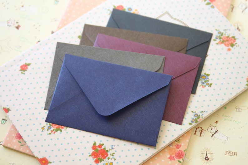 Medium Taupe Grey Pearlescent mini envelopes and note cards image 7