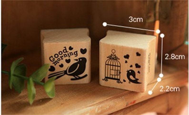 Happy Life WG-01 Wood Stamp Happy Mori rubber stamp image 4