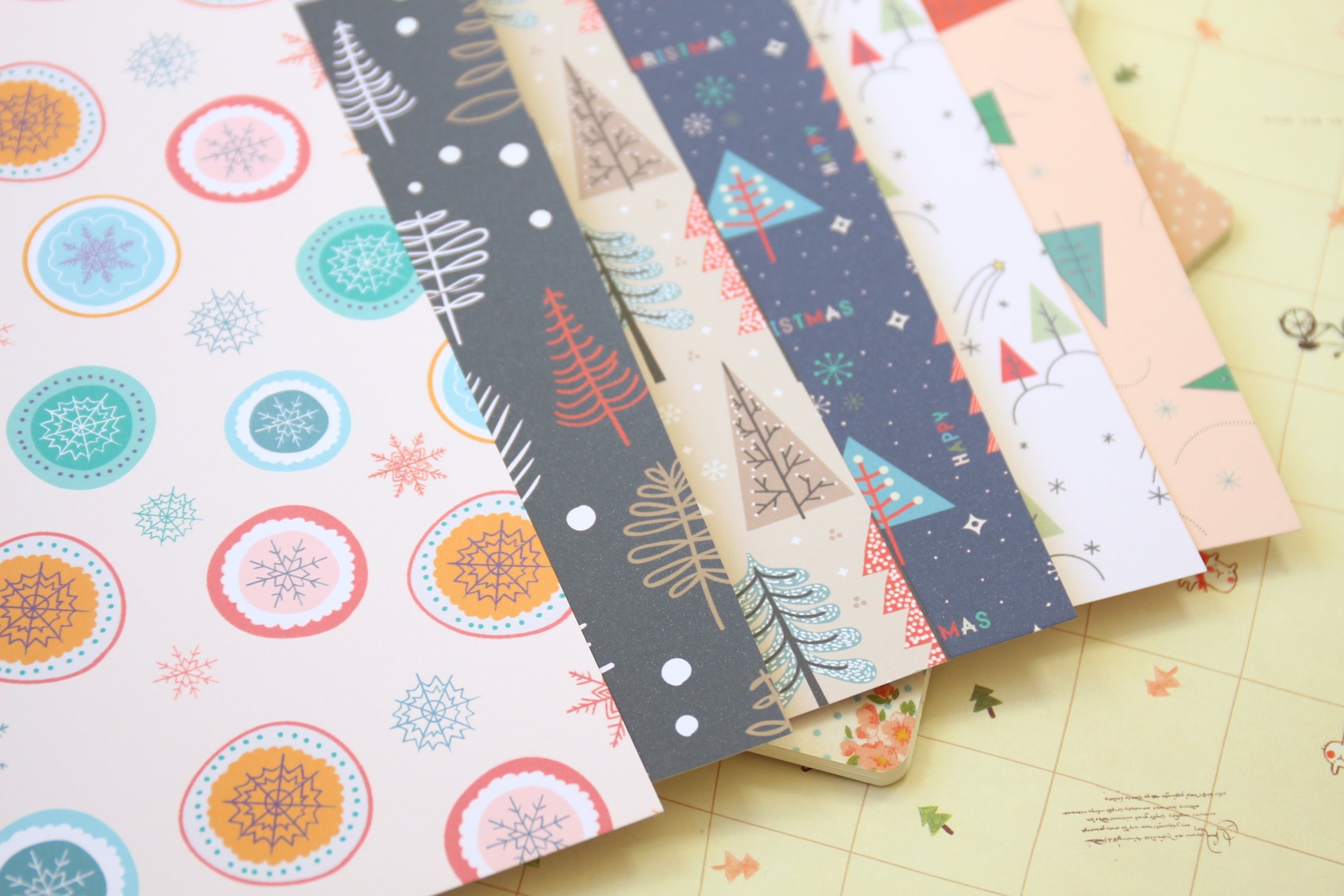 Set 02 Christmas Printed Card Stock 250gsm Etsy