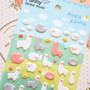 Yoofun Alpaca & Sheep puffy cartoon stickers image 5