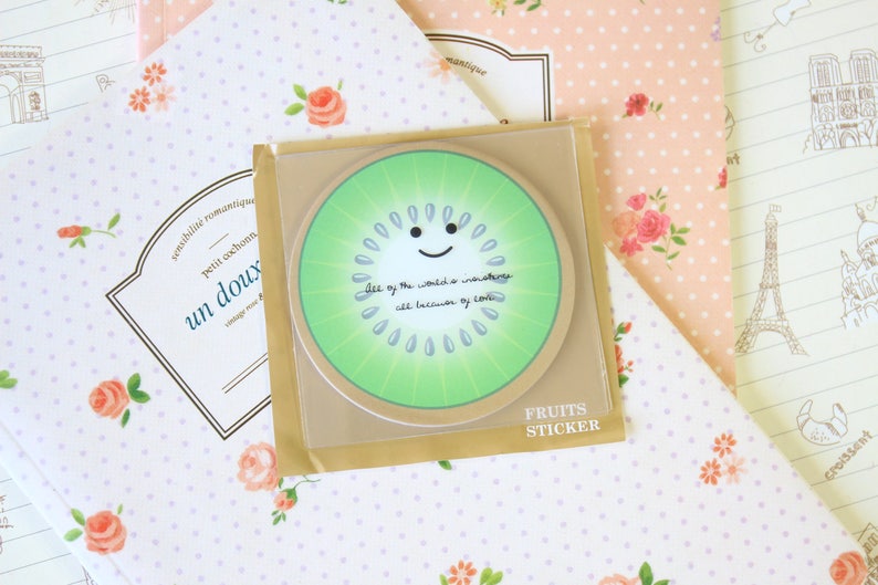 Kiwi Summer Fruits cartoon Sticky Notes