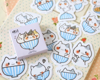 Cup Cats Candy Poetry cartoon shapes stickers