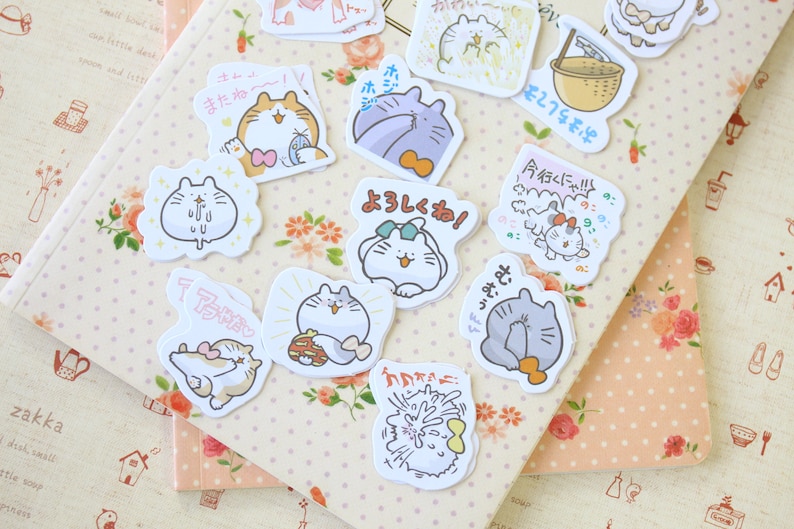 Funny Cats Candy Poetry Cartoon Shapes Stickers Etsy