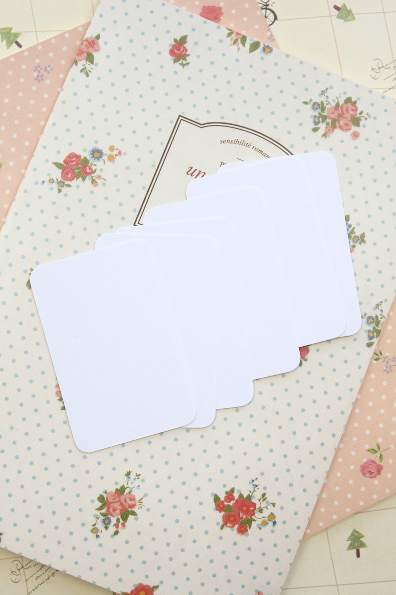 Cotton White Craft Style colour handmade blank business cards image 6