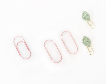 Pink large paper clips