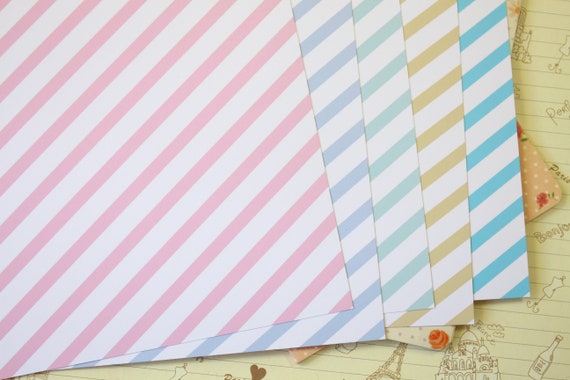 Set 03 Stripes Pastel Mix printed card stock 250gsm