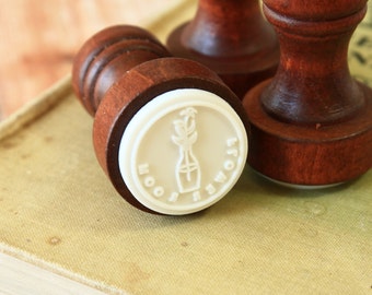 Flower Room VASE Rubber Stamp wooden retro seal