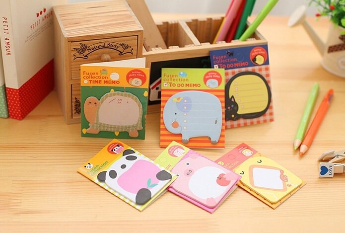 Fusen Mini Animal Shapes Sticky Notes - Etsy