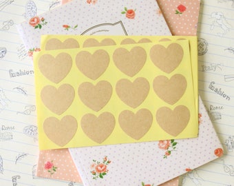 Kraft Heart Shapes gift craft baking color sticker labels