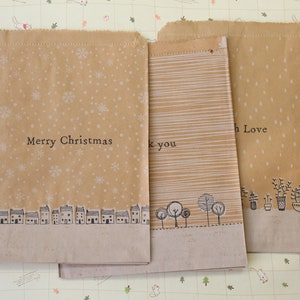 Grands sacs en papier kraft marron de l'Est de l'Inde - Joyeux Noël, merci, avec amour