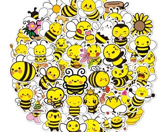 Yellow Bee large cute cartoon stickers
