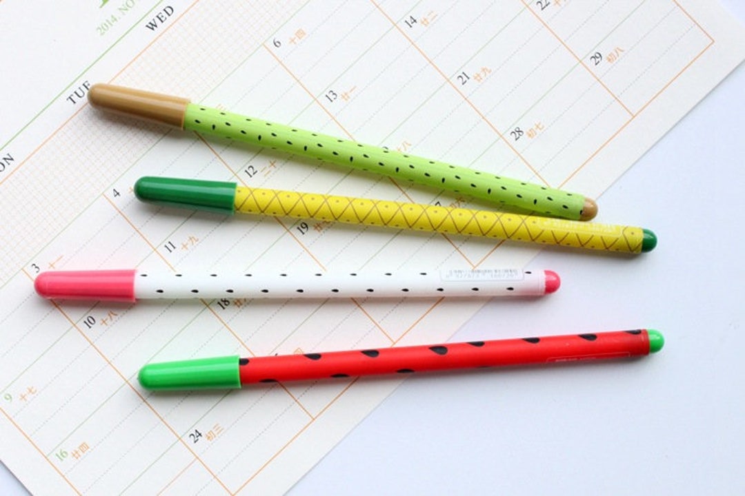 SHEIN 1pcs Cute Cartoon Character Cap Ball Pens( fruits ) main image 1