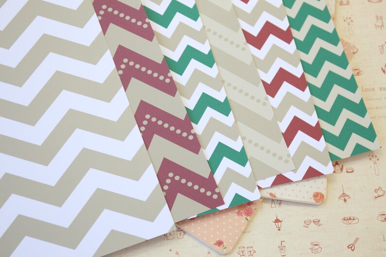 Set 01 Christmas Chevron Mix printed card stock 250gsm