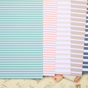 Lot 01 papier cartonné imprimé rayures marines 250 g