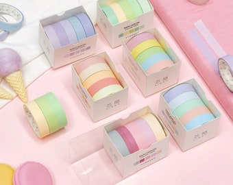 Macaron Color Tape Washi Tapes Set 5tlg