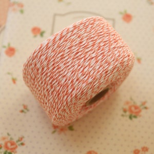 Coral Twisted Cotton colourful bakers twine 200m