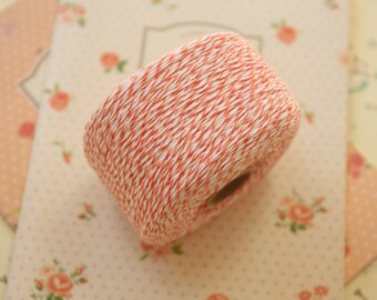 Coral Twisted Cotton colourful bakers twine 200m