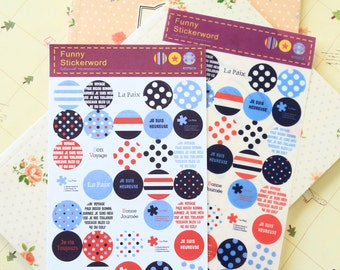 Stickers scrapbooking drôles Stickerworld Travel Dots