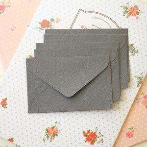 Medium Taupe Grey Pearlescent mini envelopes and note cards image 2