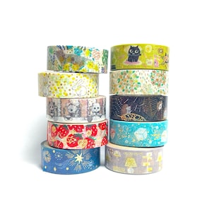 Shinzi Katoh Kirapika Glitter Masking Tape cute cartoon washi tape image 1