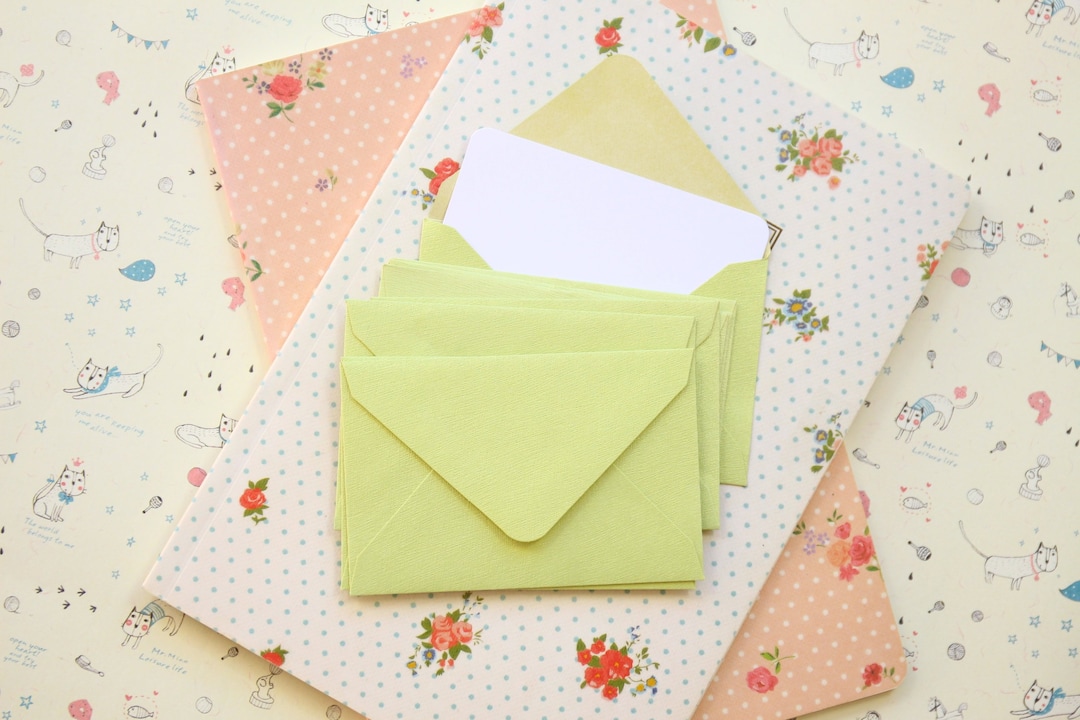 Bean Green Textured Mini Envelopes and Note Cards - Etsy Australia