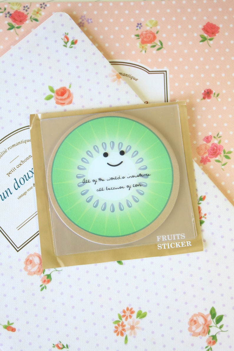 Kiwi Summer Fruits cartoon Sticky Notes