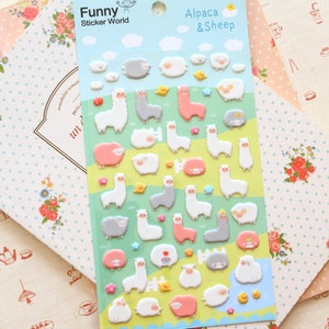 Yoofun Alpaca & Sheep puffy cartoon stickers image 2