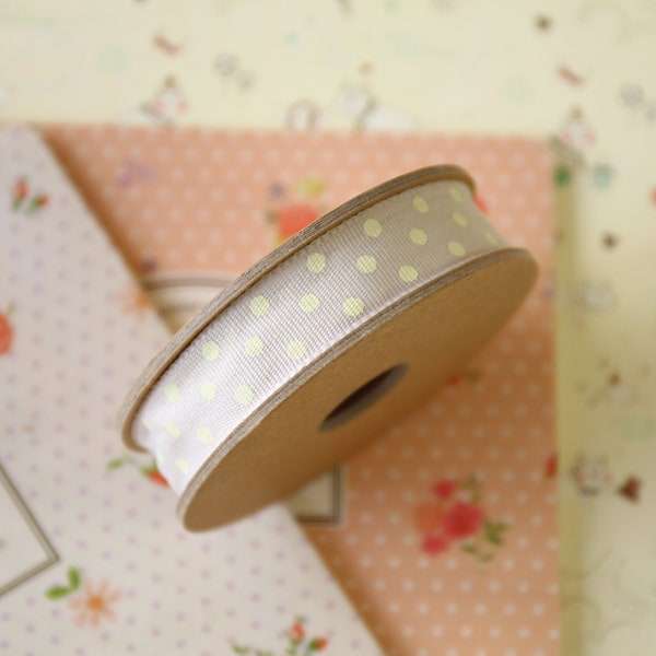 Beige with Cream Dots country style polka dot ribbon