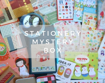 Kawaii Stationery Mystery Box - Stationery Surprise Box - Stationery Sample Box - Pick and Mix - Random Happy Mail - Stationery Lucky Dip