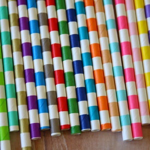 Yellow Circle Stripe Paper Straws image 4