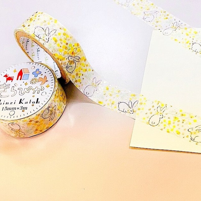 Shinzi Katoh Kirapika Glitter Masking Tape cute cartoon washi tape image 4