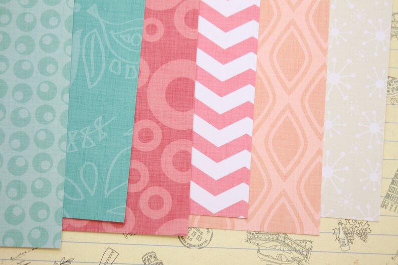 Set 04 Pink and Blue mix patterns printed card stock 250gsm