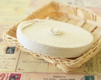 Thin Natural Webbing sewing tape woven Cotton Blended Ribbon