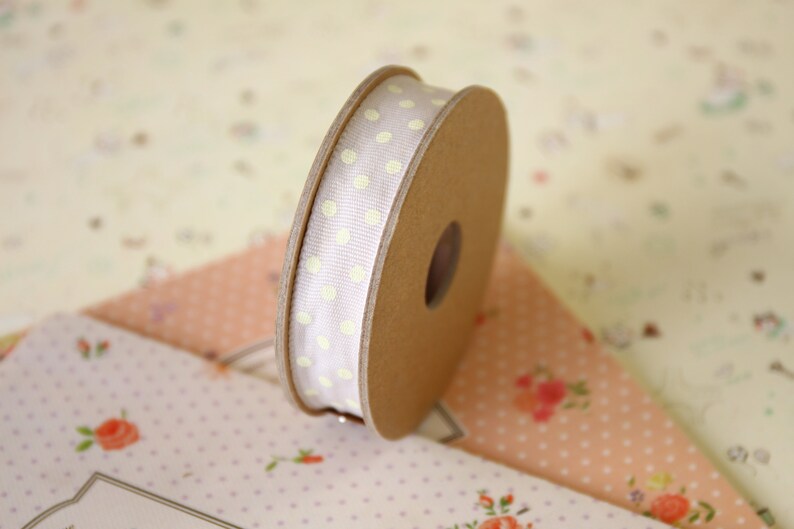 Beige with Cream Dots country style polka dot ribbon