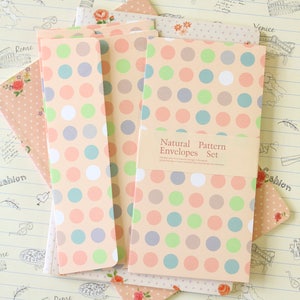 Enveloppes à pois pêche motif naturel
