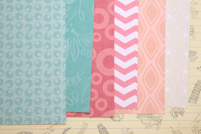Set 04 Pink and Blue mix patterns printed card stock 250gsm