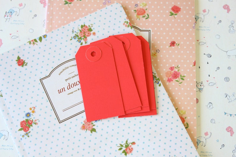 Small Red colour luggage tags