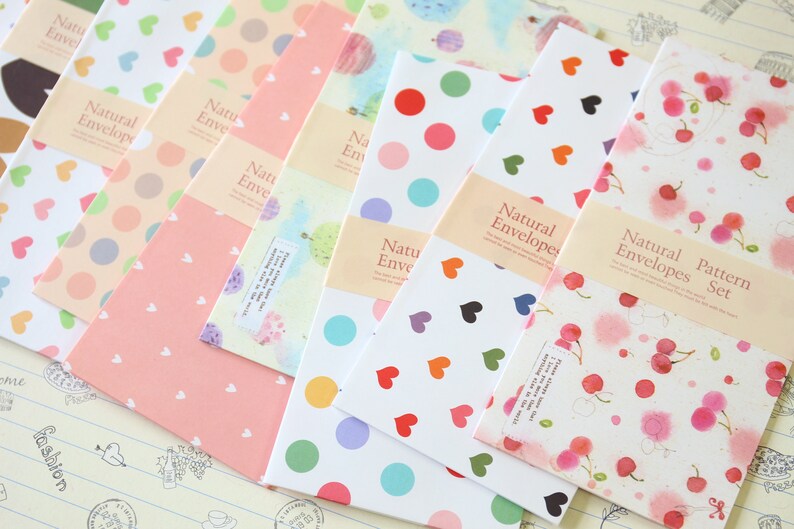 Bright Hearts Natural Pattern Envelopes image 5