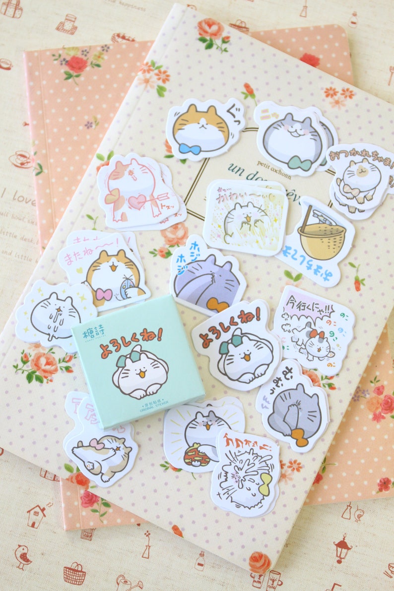 Funny Cats Candy Poetry Cartoon Shapes Stickers Etsy