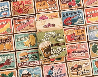 Grocery Label Mo-Card cartoon stickers